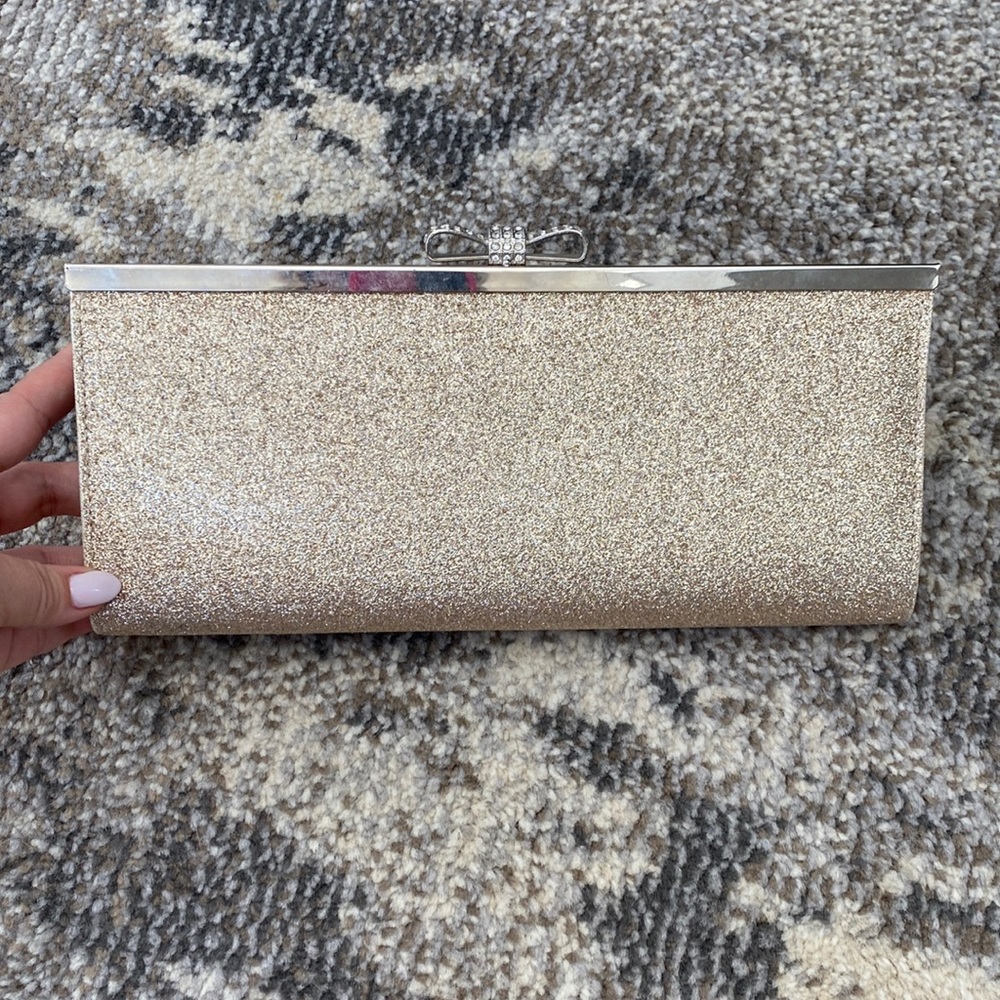 Champagne glitter clutch